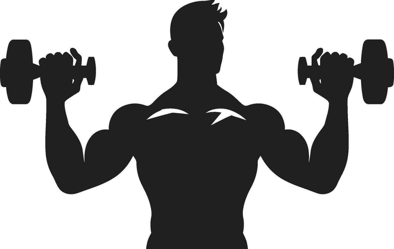 Iron Will Man with Dumbbell Vector Fitness Fusion Dumbbell Logo Design