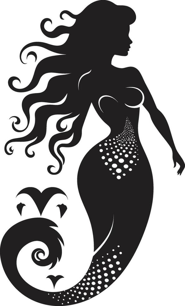 Inkwell Mermaid Black Logo Icon Design Eternal Elegance Vector Mermaid Emblem