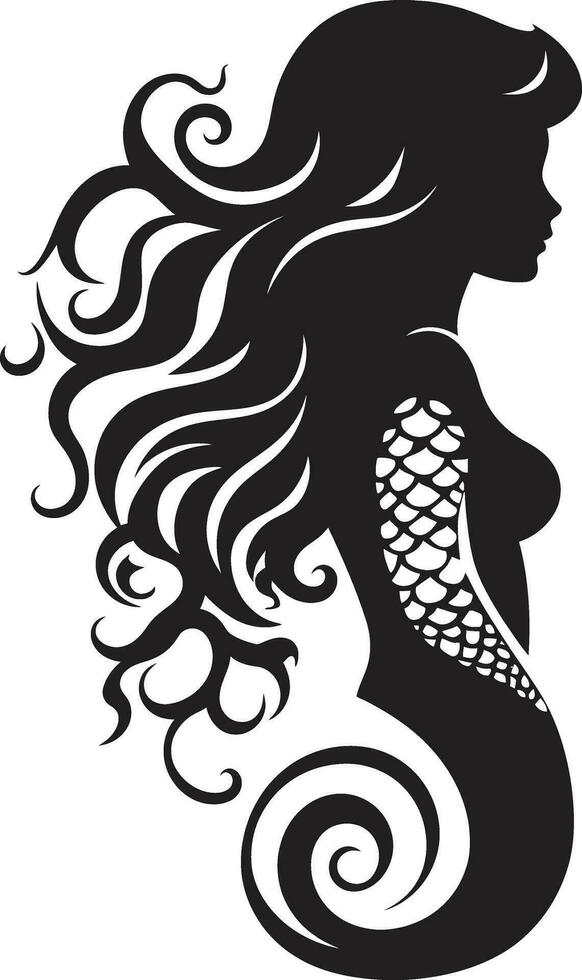 Midnight Muse Vector Black Mermaid Nocturnal Notes Black Mermaid Logo Icon