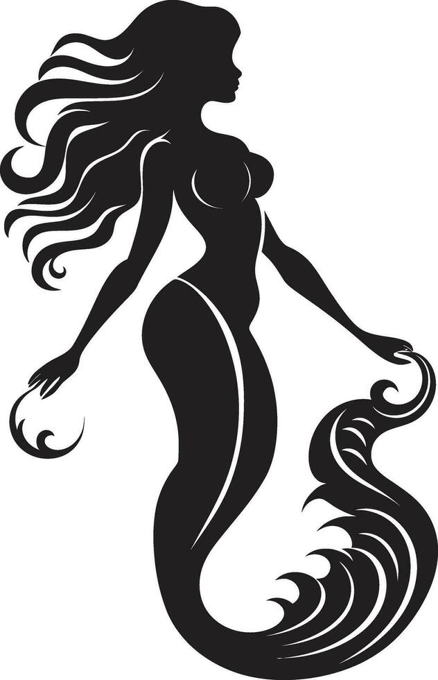 Dusks Muse Mermaid Vector Logo Onyx Ocean Odyssey Black Mermaid Symbol ...