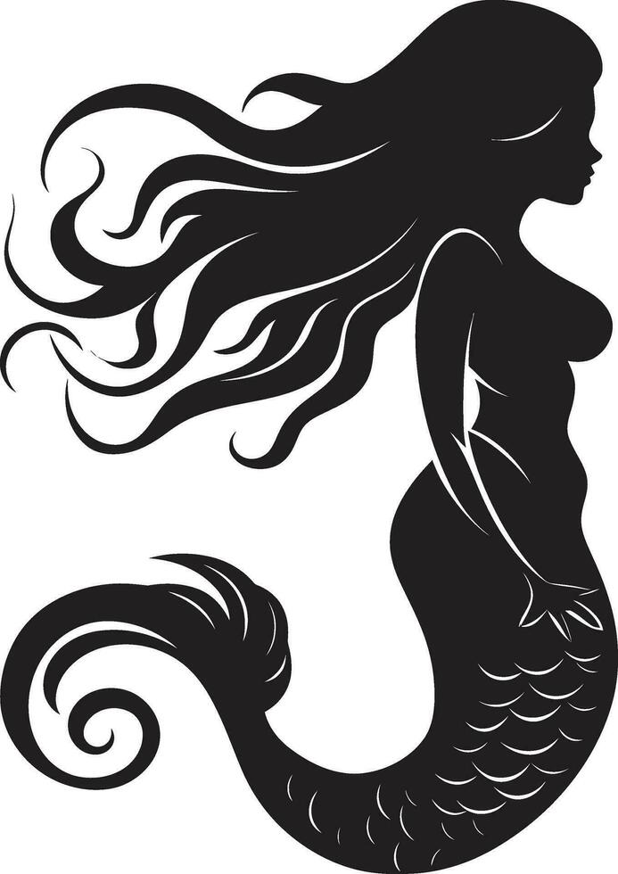 Enchanted Echoes Mermaid Icon Design Mermaid Melody Black Vector Symbol