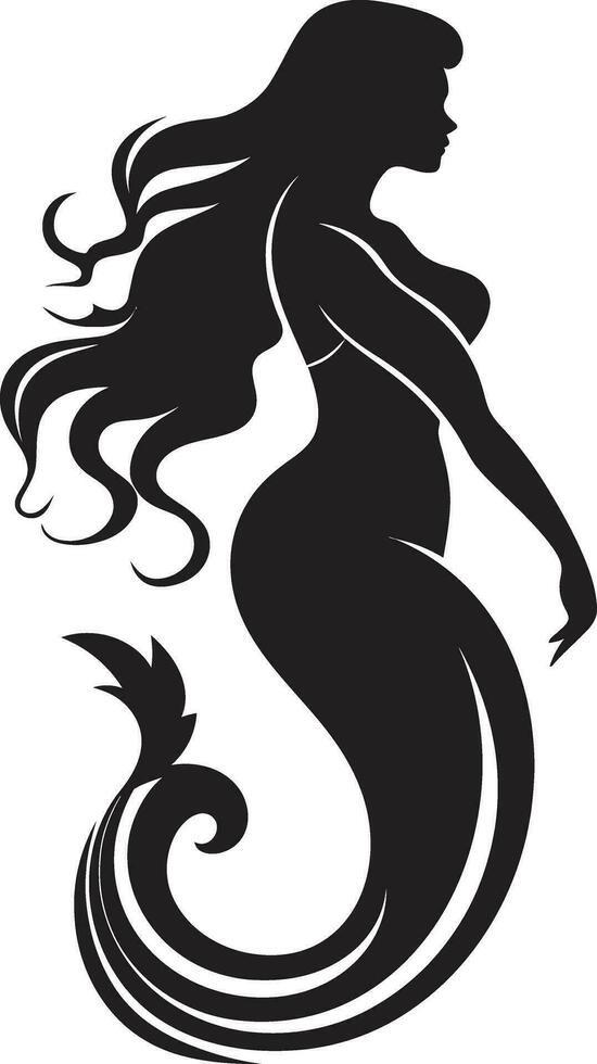 Whispering Waters Black Mermaid Symbol Sirens Symphony Vector Mermaid Iconography