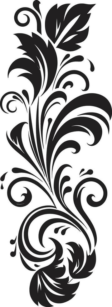 Ethereal Ebony Embellishments Border Symbol Vintage Noir Framework Ornamental Logo Icon vector
