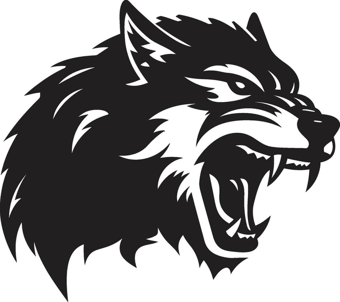 nocturno planchazo emblema diseño estigio lobo cazador Insignia vector