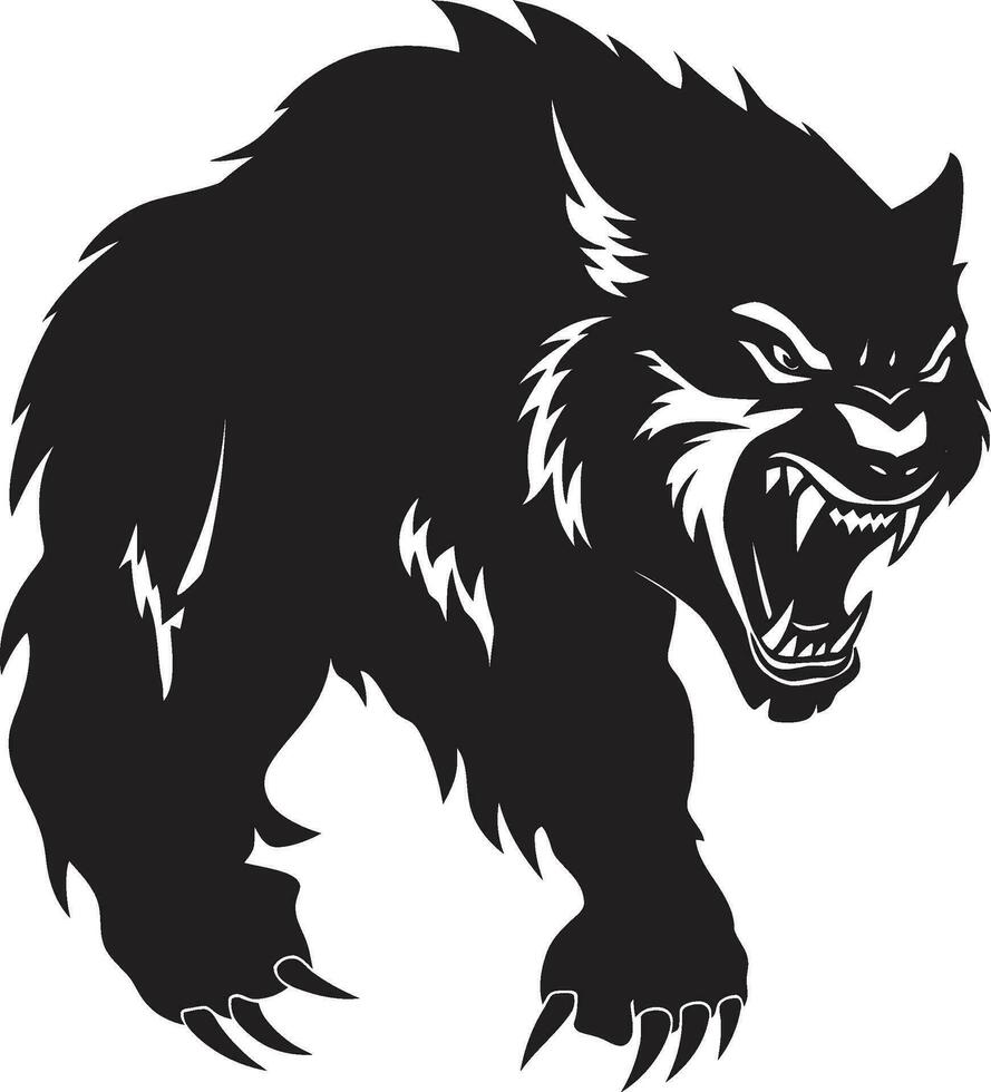 oscurecido cambiaformas icono diseño obsesionante lobo espíritu insignias vector