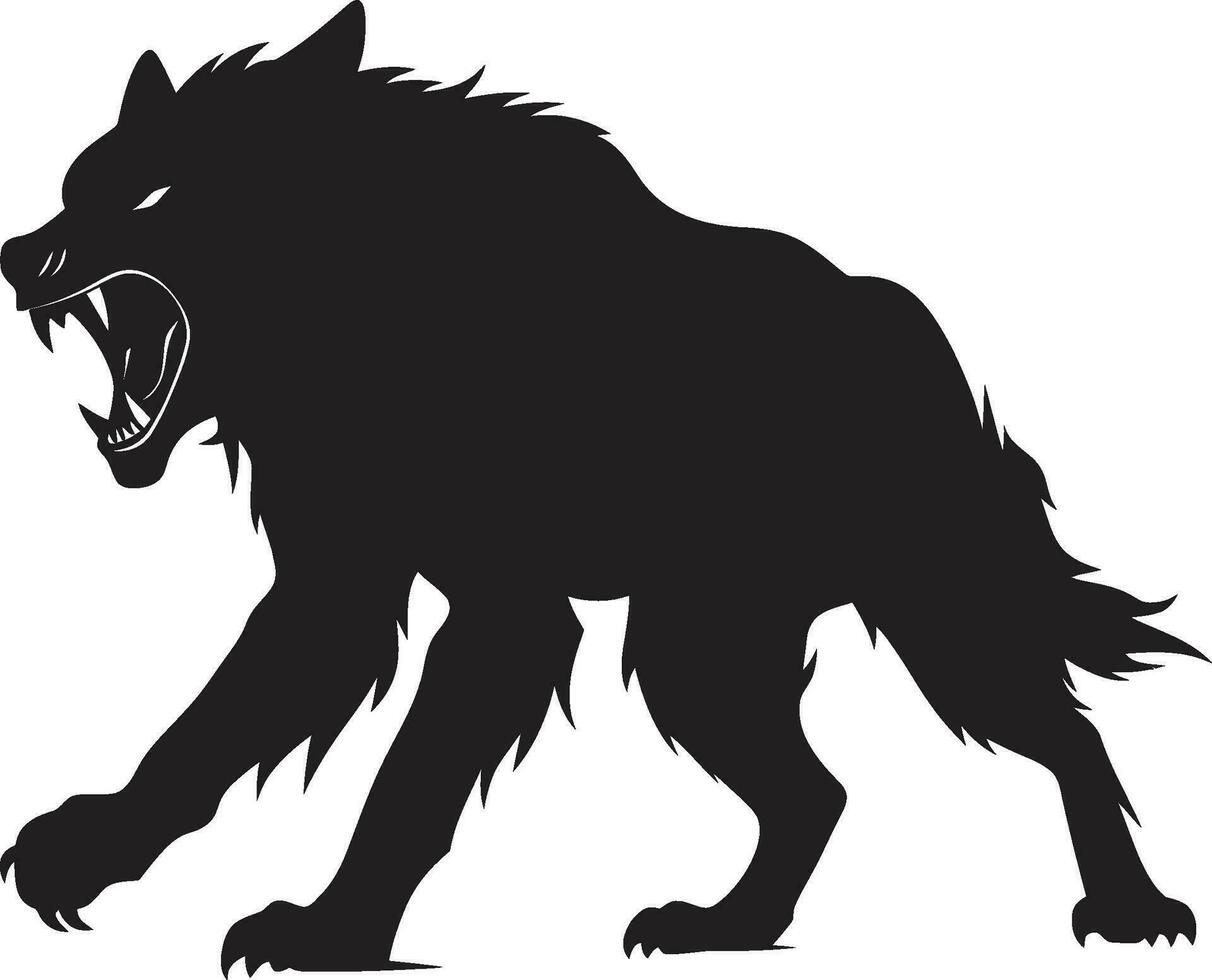 Abyssal Fanged Hunter Crest Wild Nightshade Lupine Mark vector