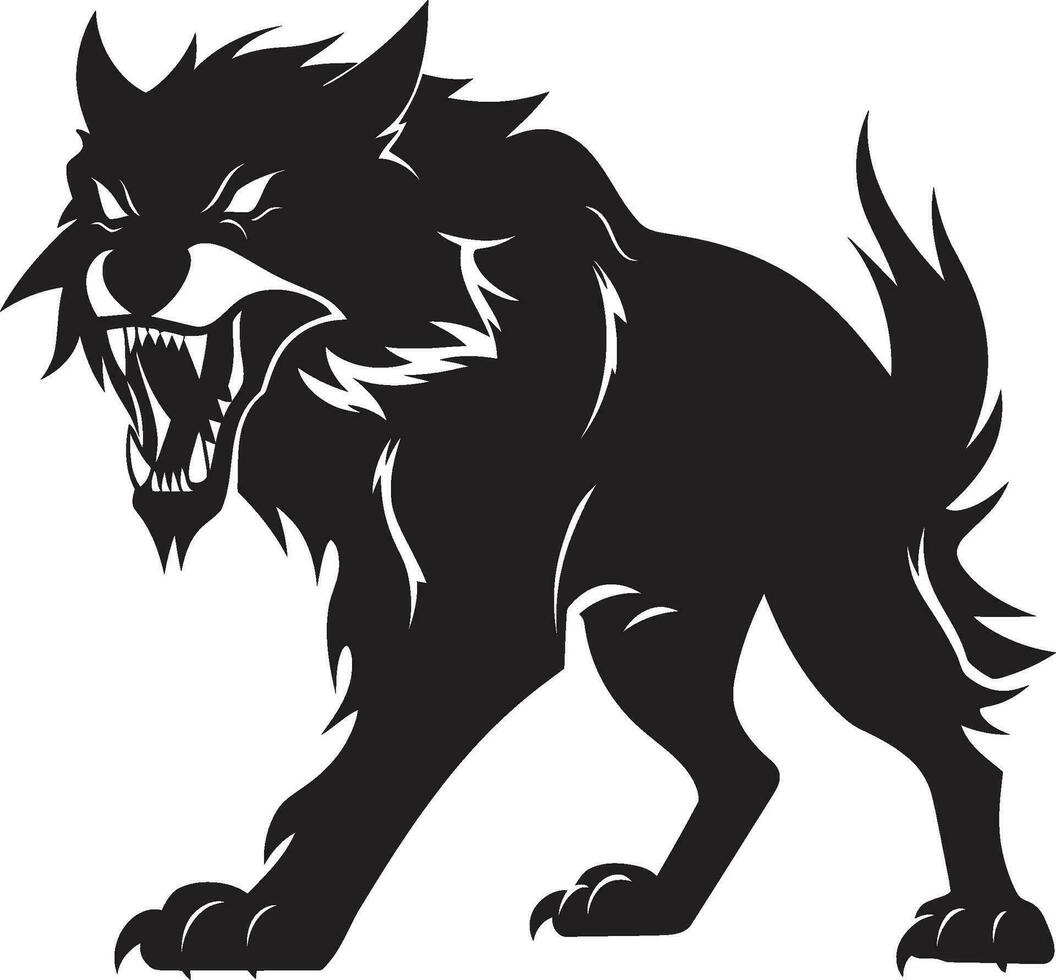 Ghostly Werewolf Mark Grim Shadow Beast Icon Design vector