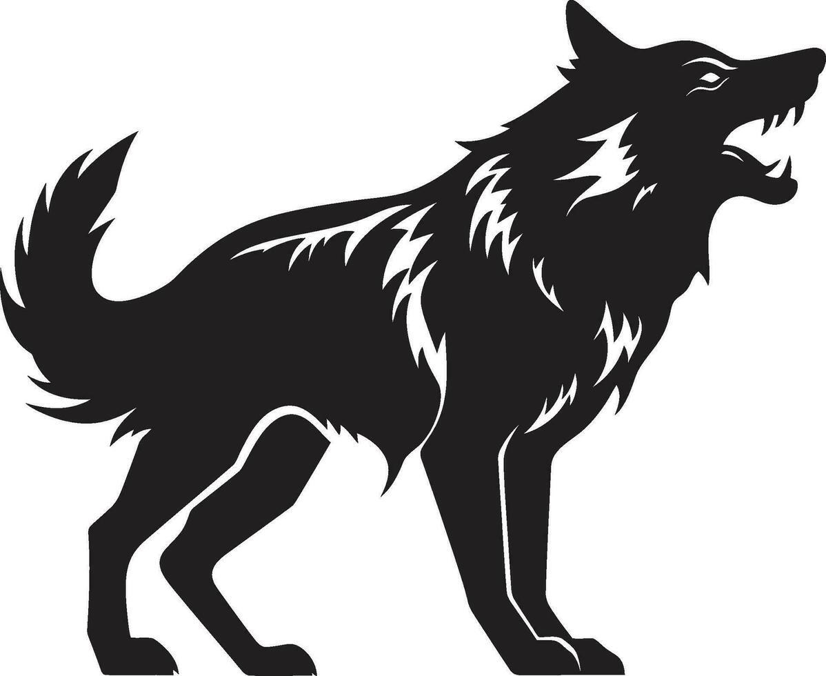 Haunting Wolf Spirit Insignia Twilight Hunt Pack Mark vector