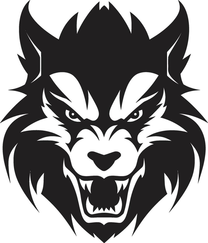 Wild Nightshade Lupine Insignia Midnight Predator Emblematic Badge vector