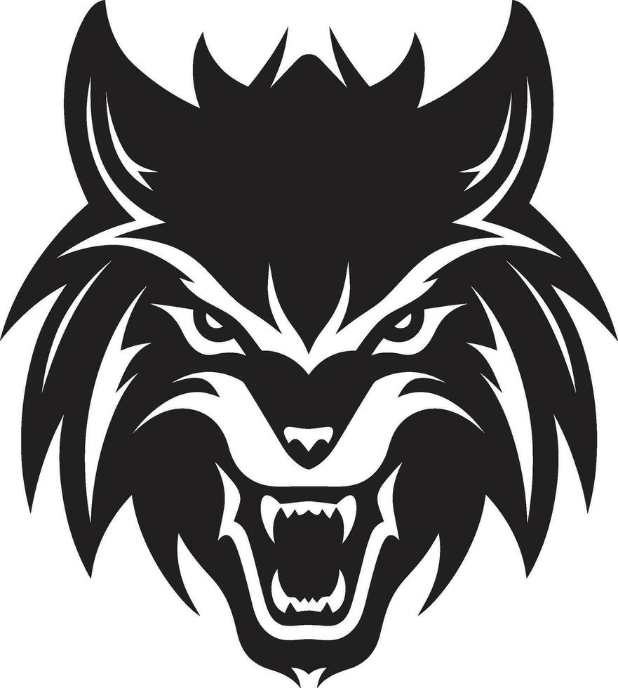 Lunar Lycanthrope Black Vector Mark Feral Night Beast Iconic Insignia