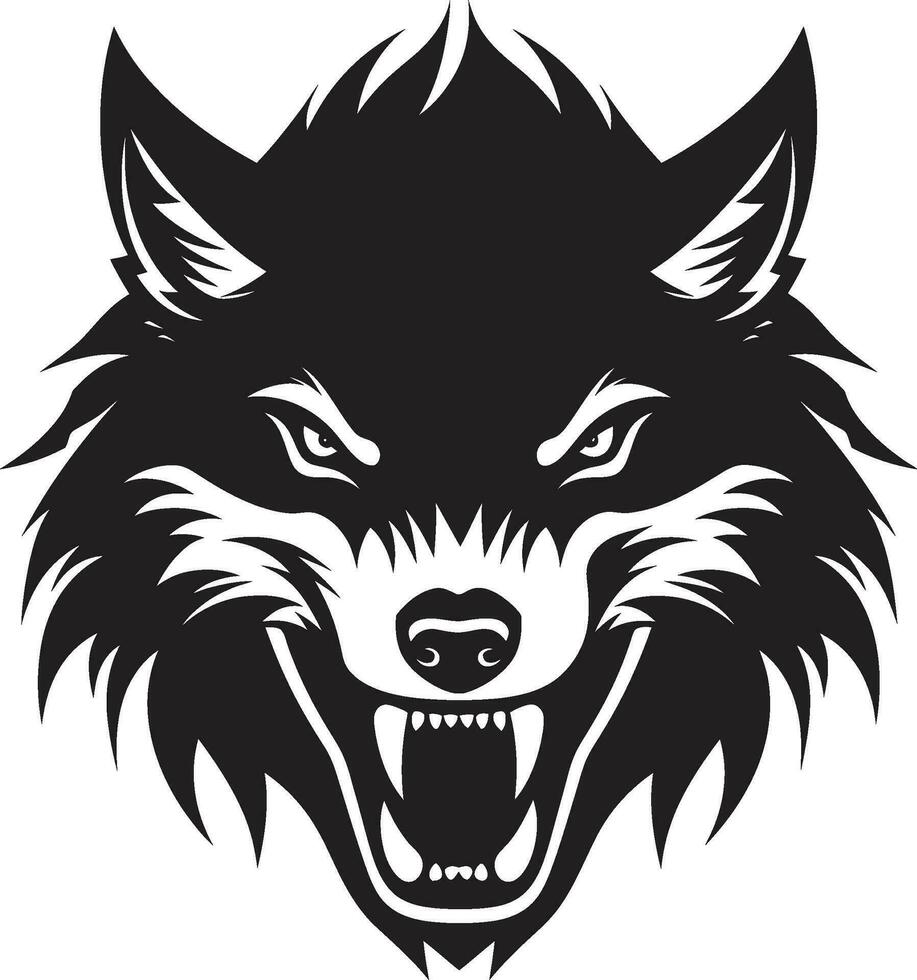 Stygian Wolfen Hunter Badge Obsidian Clawed Alpha Crest vector