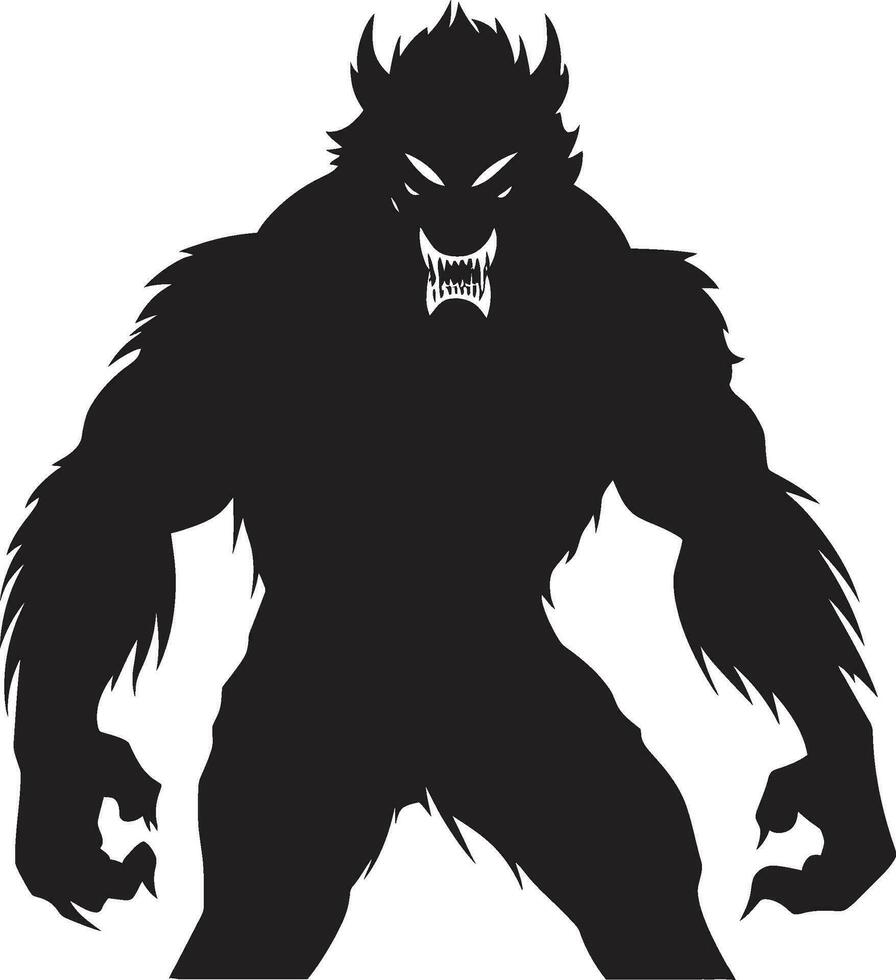 Obsidian Clawed Alpha Crest Savage Moonlit Hunter Symbol vector