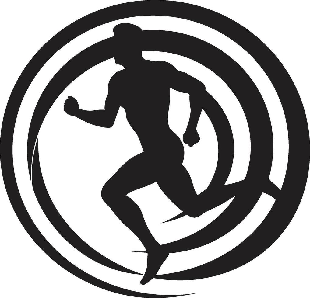 Bold Speedster Black Vector Icon for Male Runner Athletic Charge Male Black Vector Logo Design