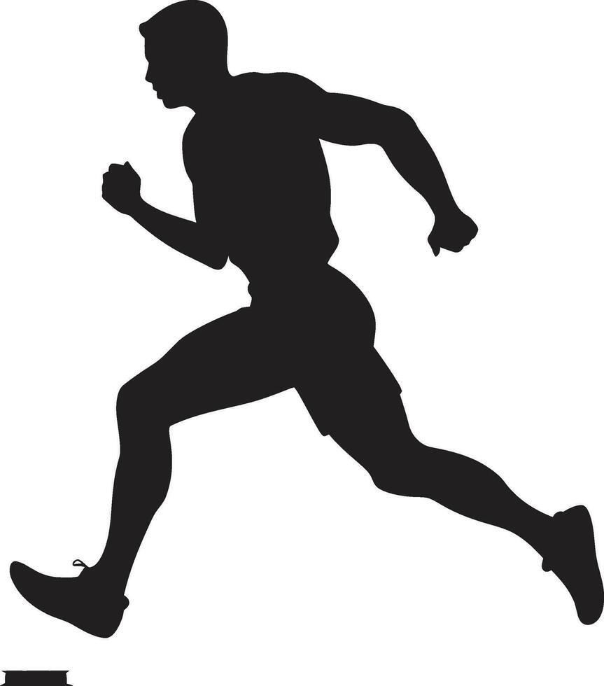 Athletic Rush Running Athletes Black Icon Quick Velocity Black Vector Logo for Male Runner