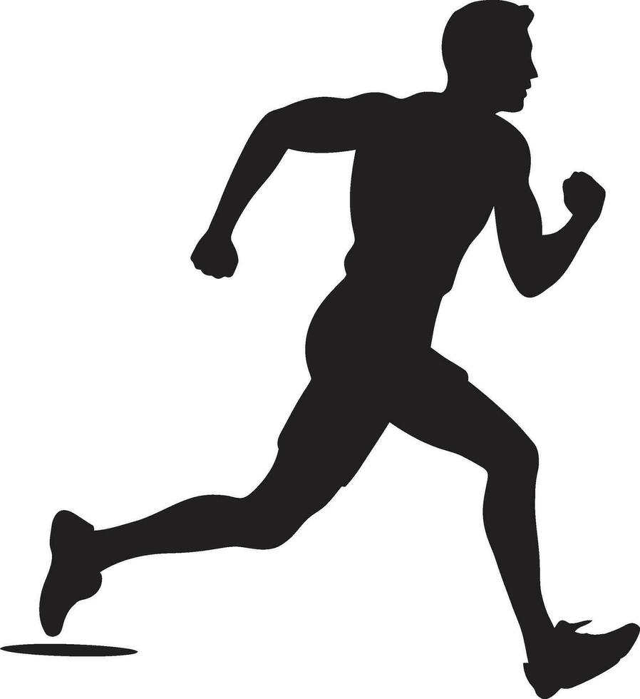 rápido fluir corriendo Atletas negro logo rápido paso negro vector icono de masculino corredor