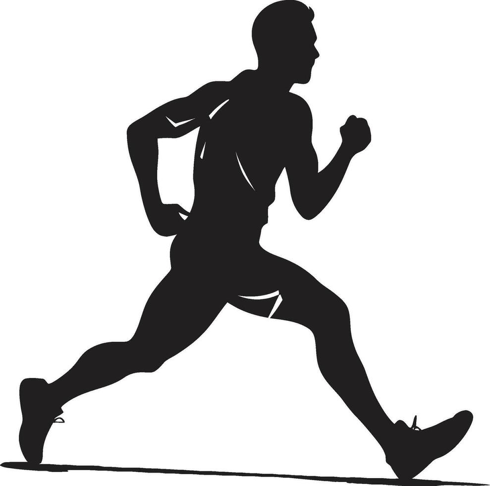robusto pique corriendo Atletas negro icono acelerado velocidad negro vector logo para masculino corredor