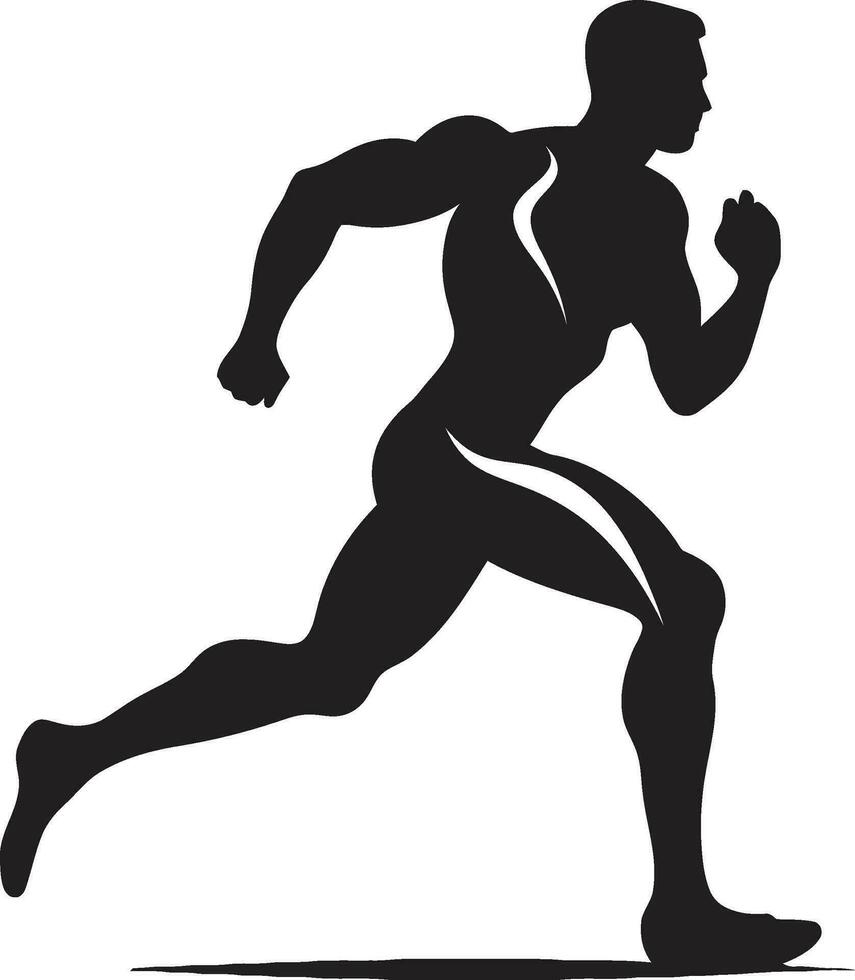 Dynamic Charge Male Black Vector Icon Design Swift Flow Running Athletes Black Logo