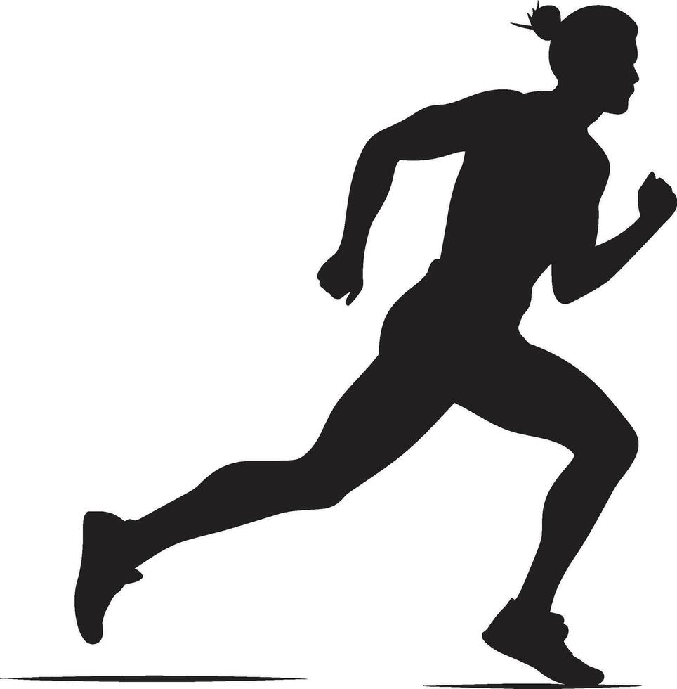 Elegant Sprint Running Athletes Black Icon Athletic Rush Black Vector Logo for Male Runner