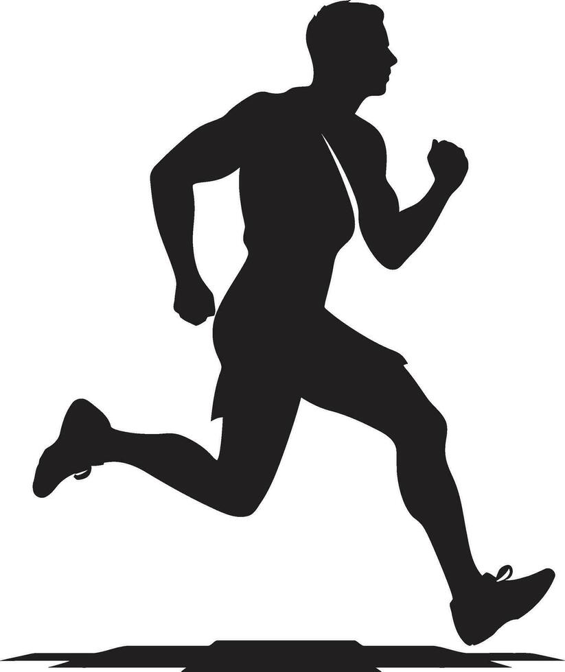 Dynamic Charge Male Black Vector Icon Design Swift Flow Running Athletes Black Logo