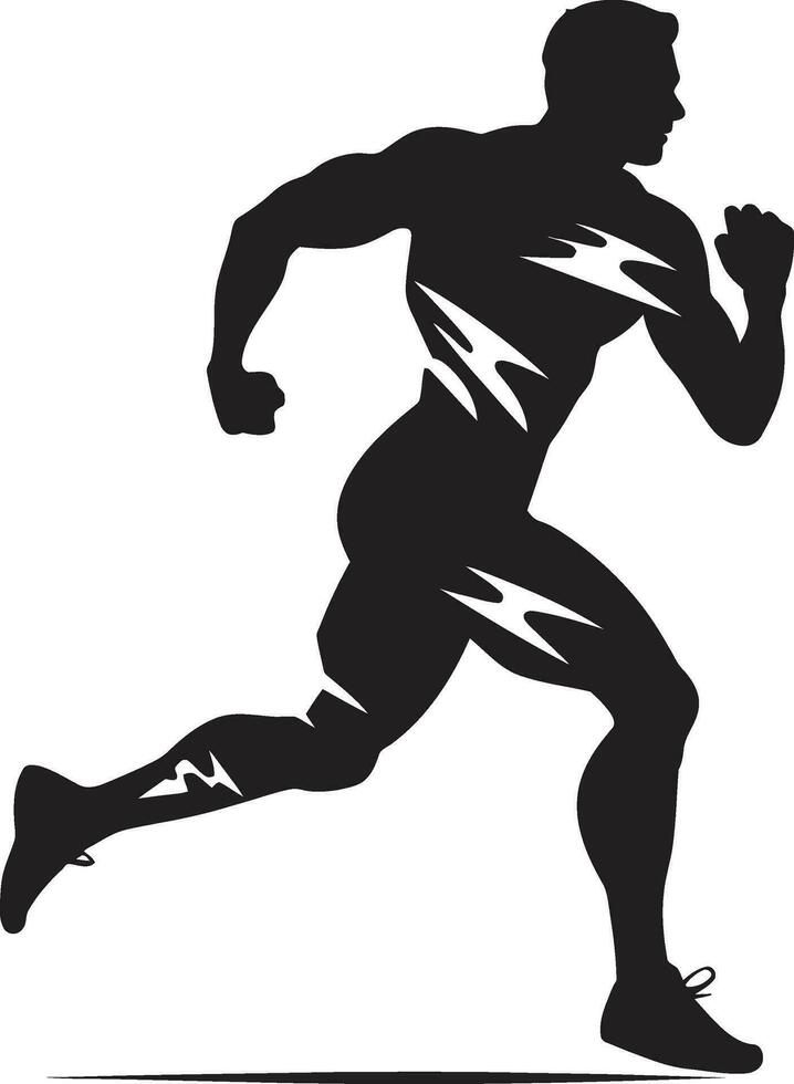 rápido paso negro vector icono de masculino corredor impactante prisa masculino negro vector logo diseño