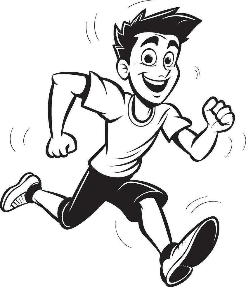 Impactful Rush Male Black Vector Logo Design Elegant Sprint Running Male Persons Black Icon