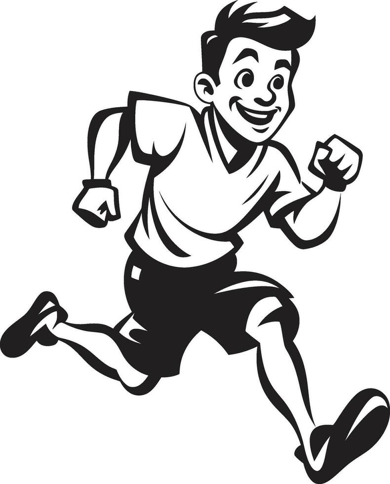 DashMotive Running Mans Black Logo StriveRunner Black Vector Icon for Male Sprinter