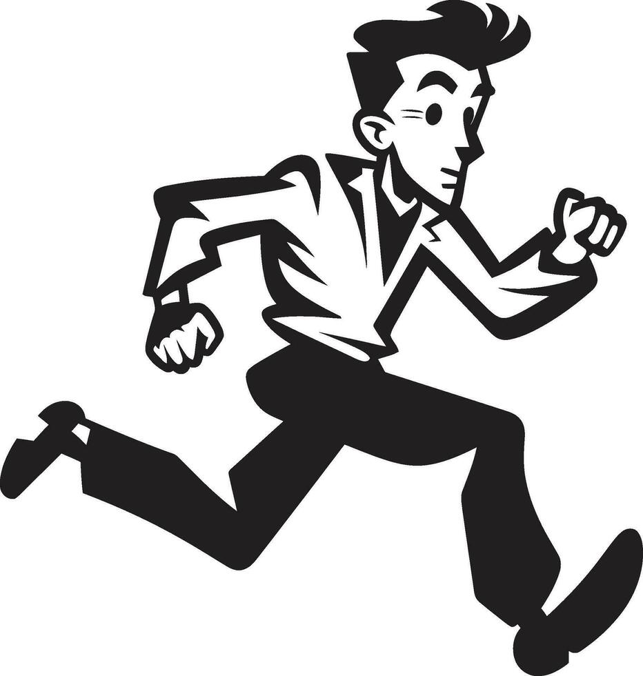 DynamicImpact Male Black Vector Logo Design ElegantDash Running Mans Black Icon