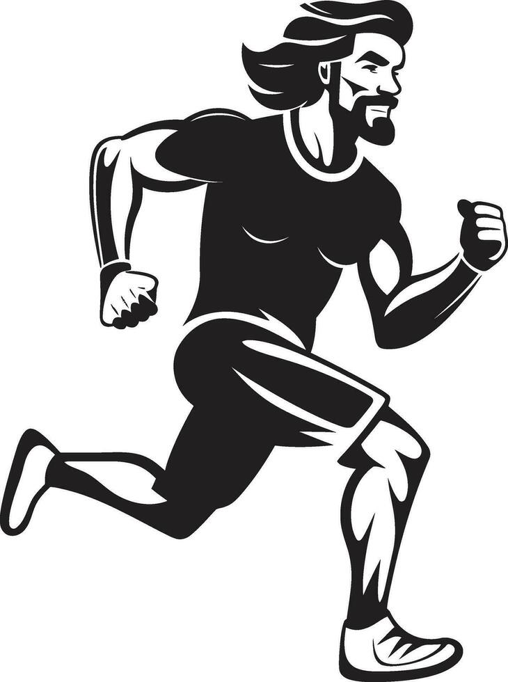 empoderar negro vector logo para masculino persona que practica jogging cargador rapido masculino negro vector icono diseño