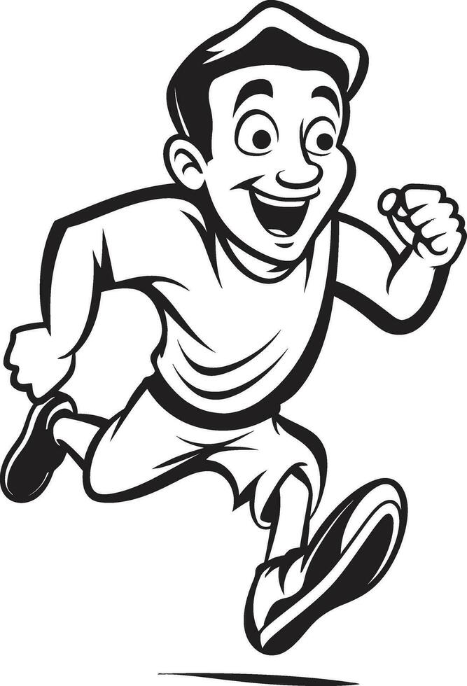 GracefulSprinter Black Vector Icon of Male Runner DynamicImpact Male Black Vector Logo Design