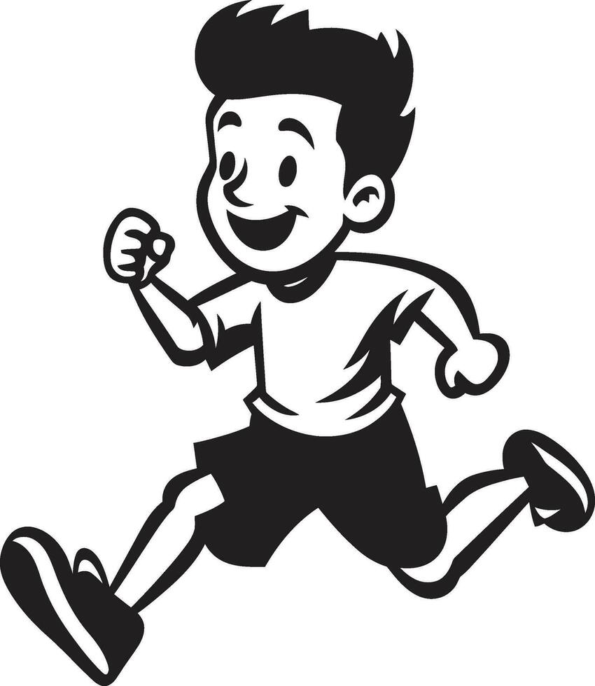 SwiftSpeedster Black Vector Icon for Male Runner AthleticThrust Male Black Vector Logo Design