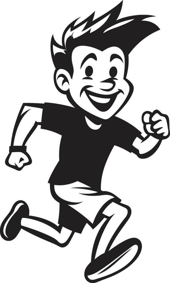 SwiftRunner Running Mans Black Logo QuickStrider Black Vector Icon of Male Runner