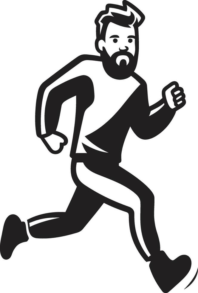 AccelerateMan Black Vector Logo for Male Sprinter DynamicDrive Male Black Vector Icon Design