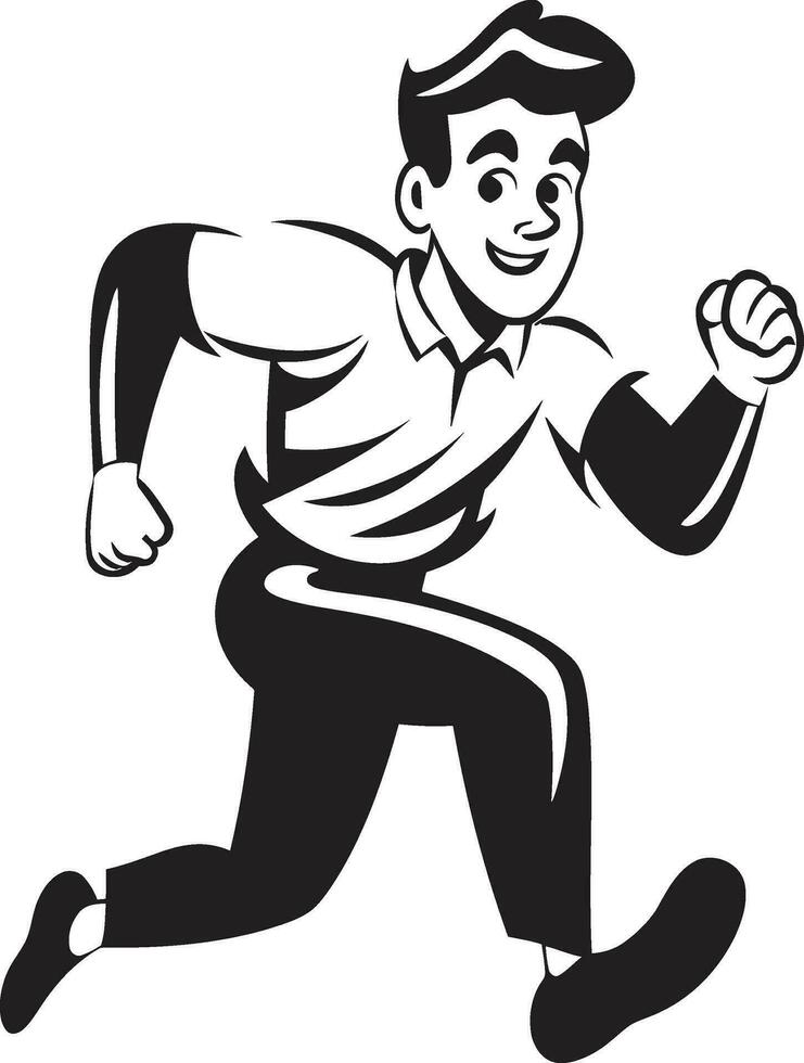 QuickStrider Black Vector Icon of Male Runner ImpactfulSprint Male Black Vector Logo Design