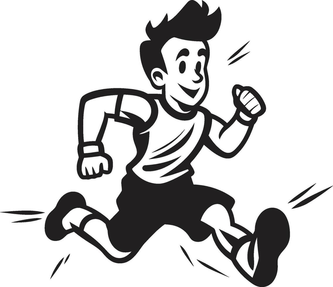 AthleticDash Black Vector Logo for Male Runner SpeedyMotion Male Persons Black Logo