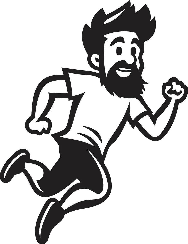 unidad dinámica masculino negro vector icono diseño corredor veloz corriendo mans negro logo