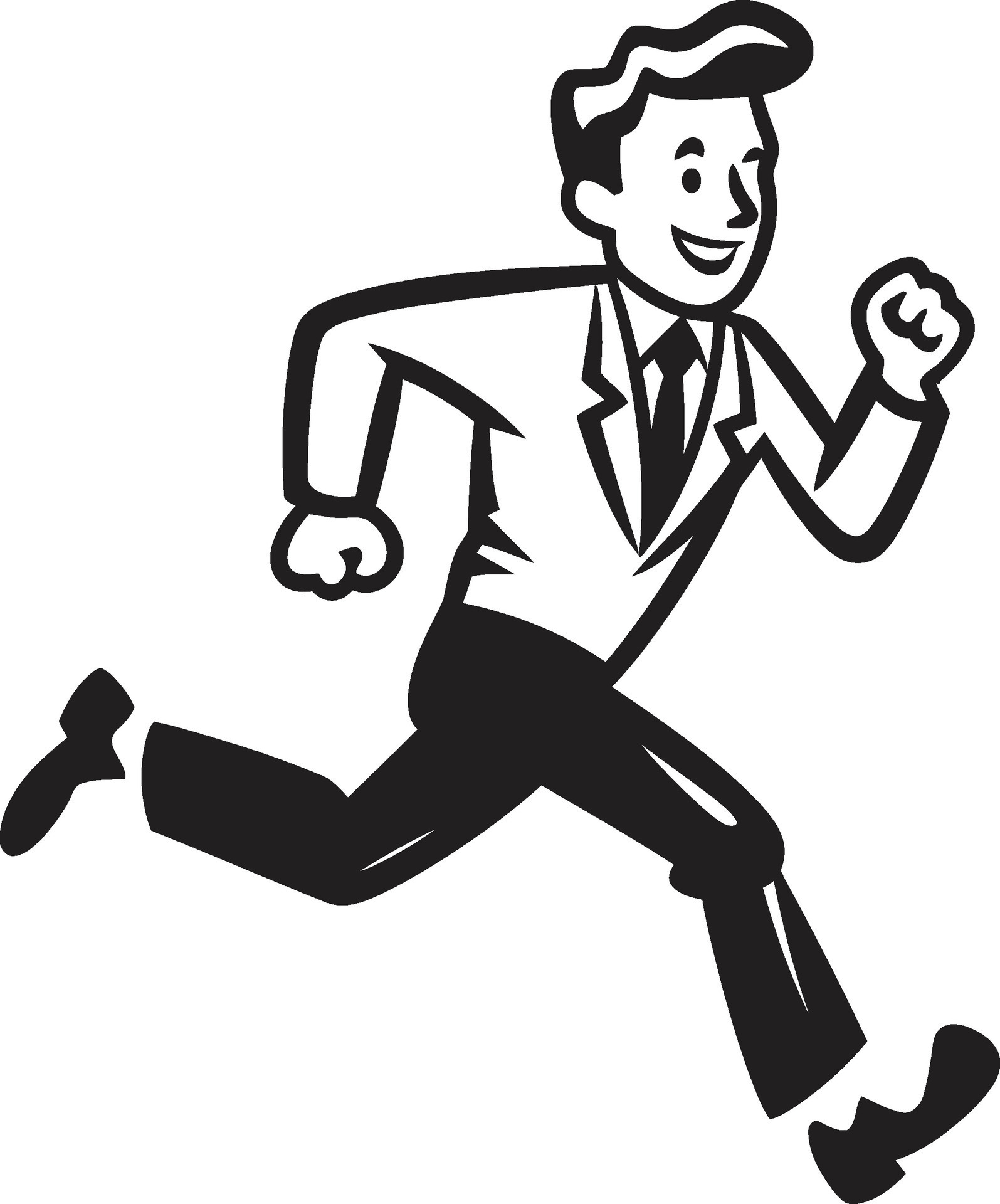 SwiftRunner Running Mans Black Logo QuickStrider Black Vector Icon of