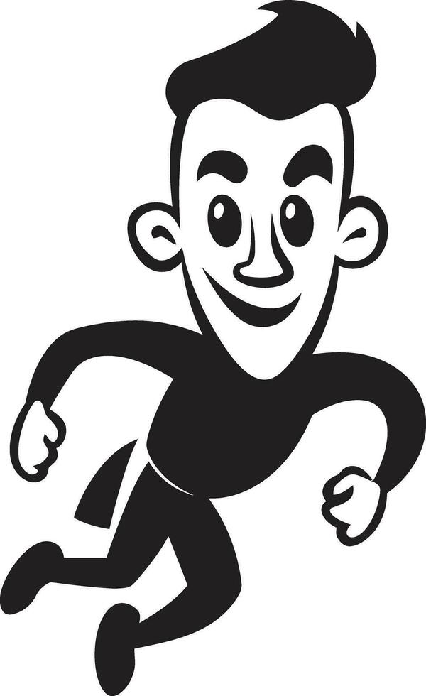 DynamicDrive Male Black Vector Icon Design SwiftRunner Running Mans Black Logo