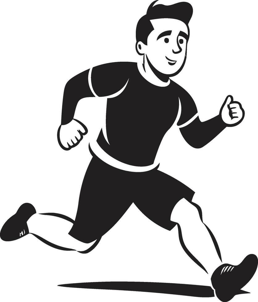 Agile Velocity Black Vector Logo for Male Runner Stylish Dash Male Black Vector Icon Design