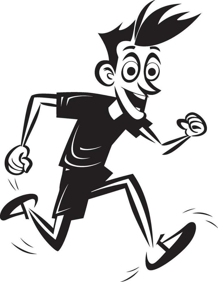 Dynamic Impact Male Black Vector Logo Design Elegant Strides Running Mans Black Icon