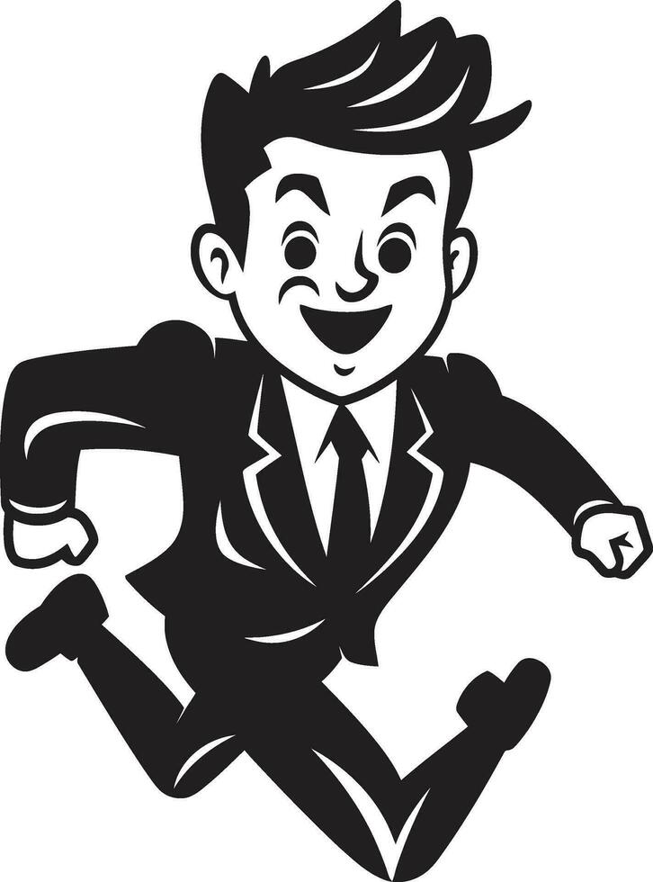 Swift Flow Running Mans Black Logo Quick Stride Black Vector Icon of Male Runner