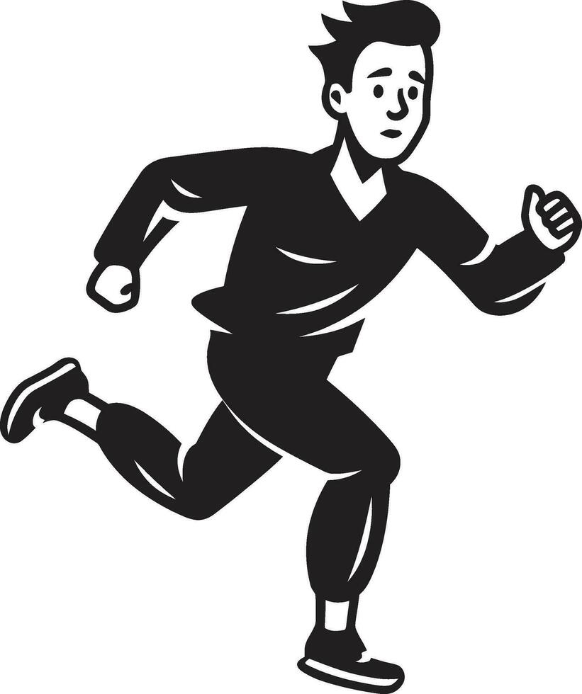 Impactful Rush Male Black Vector Logo Design Elegant Sprint Running Male Persons Black Icon