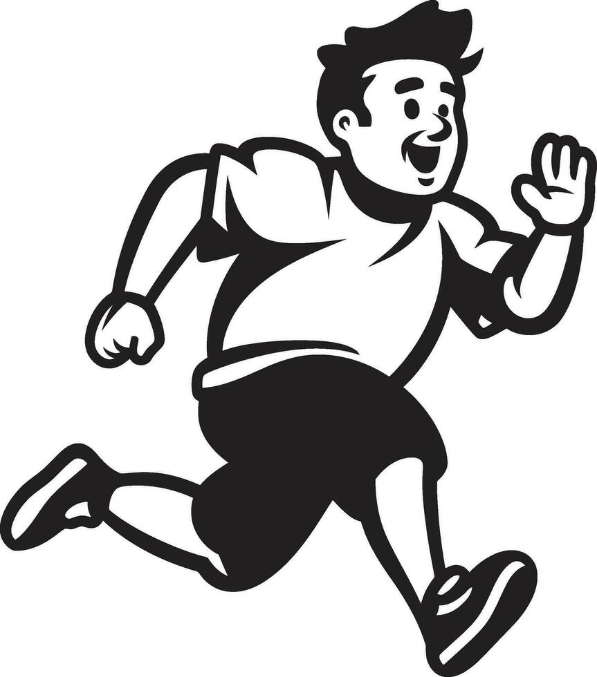 Quick Stride Black Vector Icon of Male Runner Impactful Rush Male Black Vector Logo Design