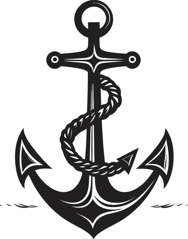 Seafaring Legacy Anchor Vector in Black Historic Maritime Black Ship Anchor Logo