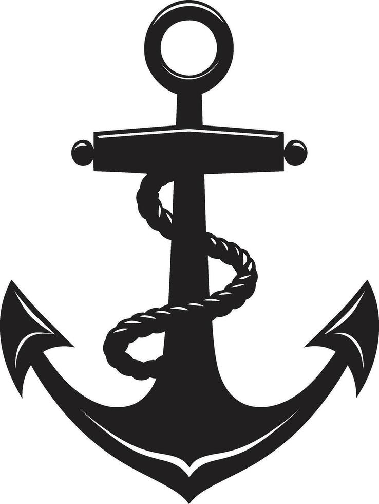 Sailors Pride Ship Anchor Black Vector Icon Ocean Voyage Black Ship Anchor Vector