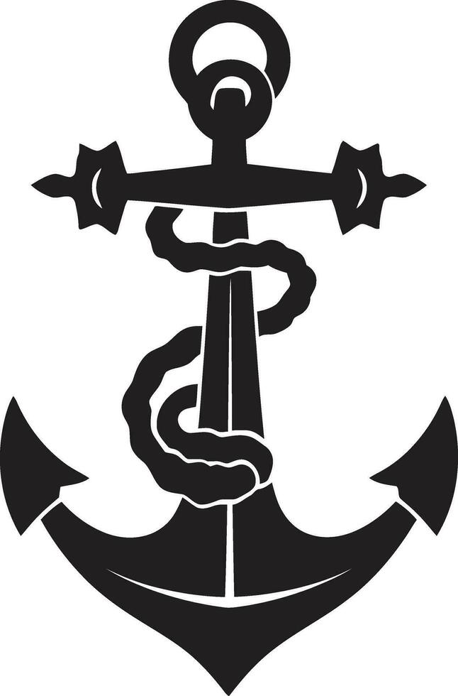Seafarers Badge Anchor Vector in Black Maritime Tradition Black Ship Anchor Icon