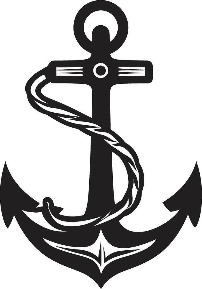 marineros marca Embarcacion ancla en negro capitanes símbolo negro Embarcacion ancla icono vector