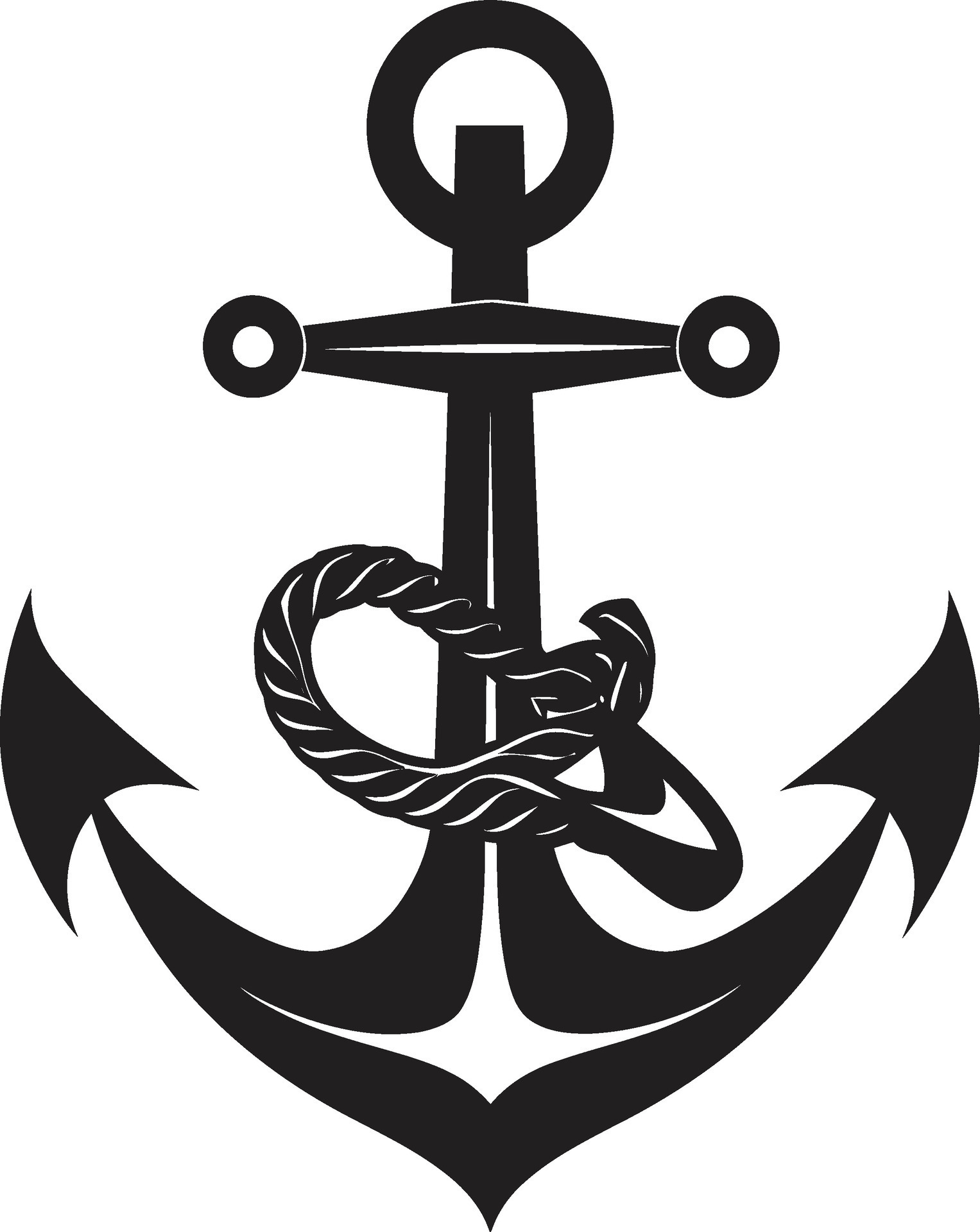 Coastal Emblem Ship Anchor Black Vector Icon Nautical Heritage Black ...