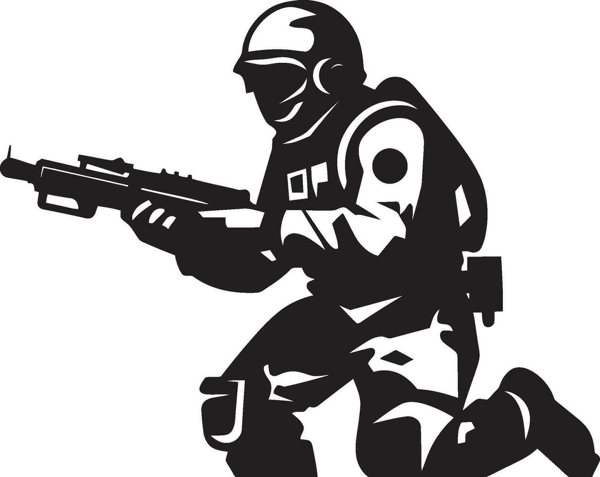 RocketPrecision Black Vector Soldier Icon BattlefieldLaunch Rocket Soldier Logo