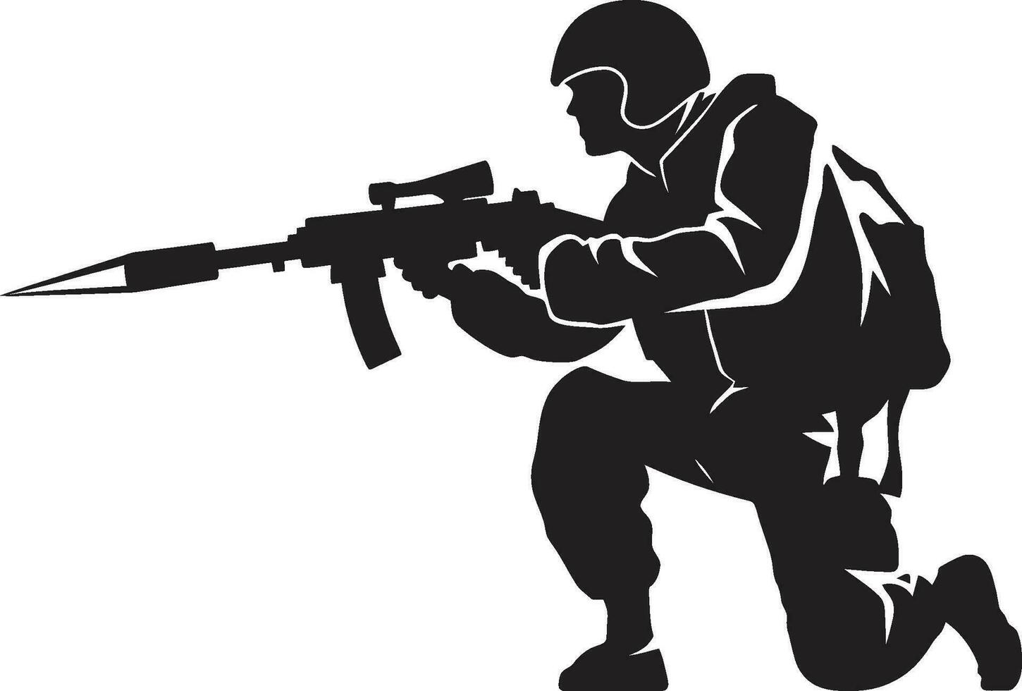 RocketPrecision Soldier Firing Rocket Emblem BattlefieldLaunch Black Vector Soldier Logo