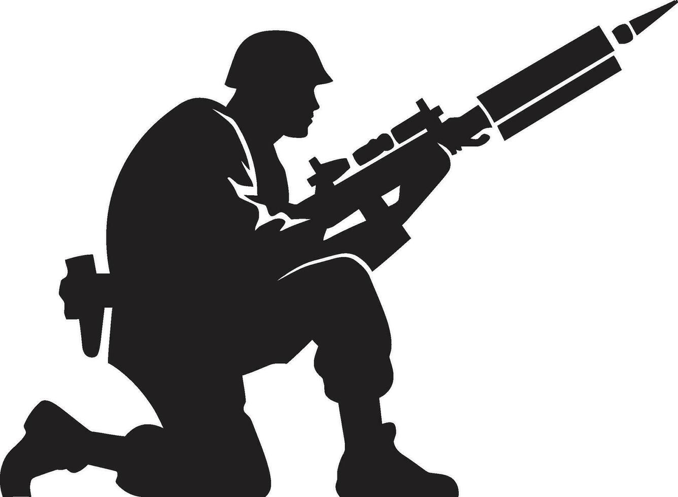 ExplosiveDefender Black Rocket Soldier Logo WarriorFury Soldier Firing Rocket Emblem vector